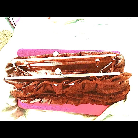 Big Crystal bow ruffled handbag Vtg Pristine 12" wide sparkly rhinestones bling - Picture 8 of 8